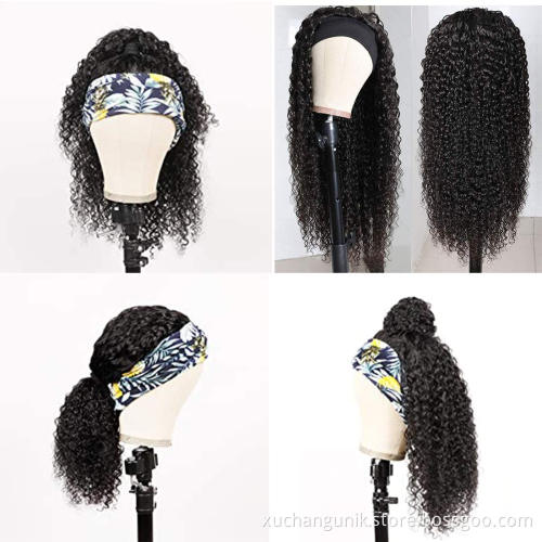 Wholesale Remy Human Hair Headband Wig,Headband Wig Human Hair For Black Women,150% 180%Density Curly Headband Human Hair Wig